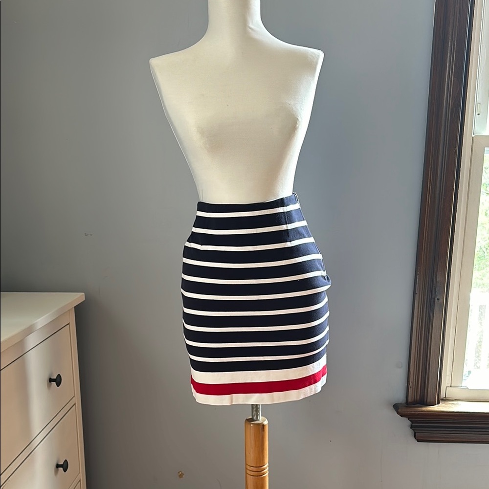 Banana Republic Striped Navy and Red Women's Skirt